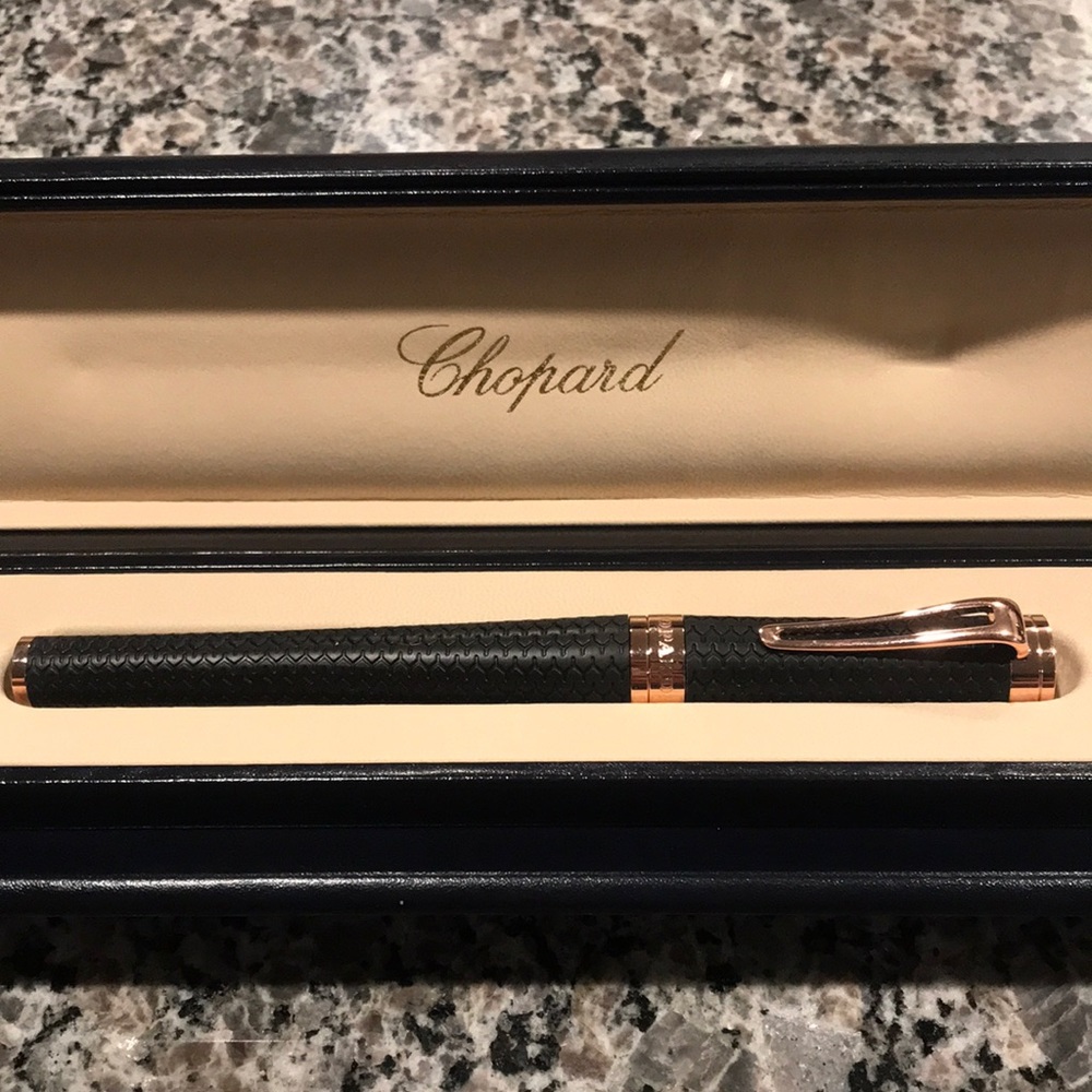 Chopard Classic Racing Ballpoint Pen in black and rose gold BRAND NEW